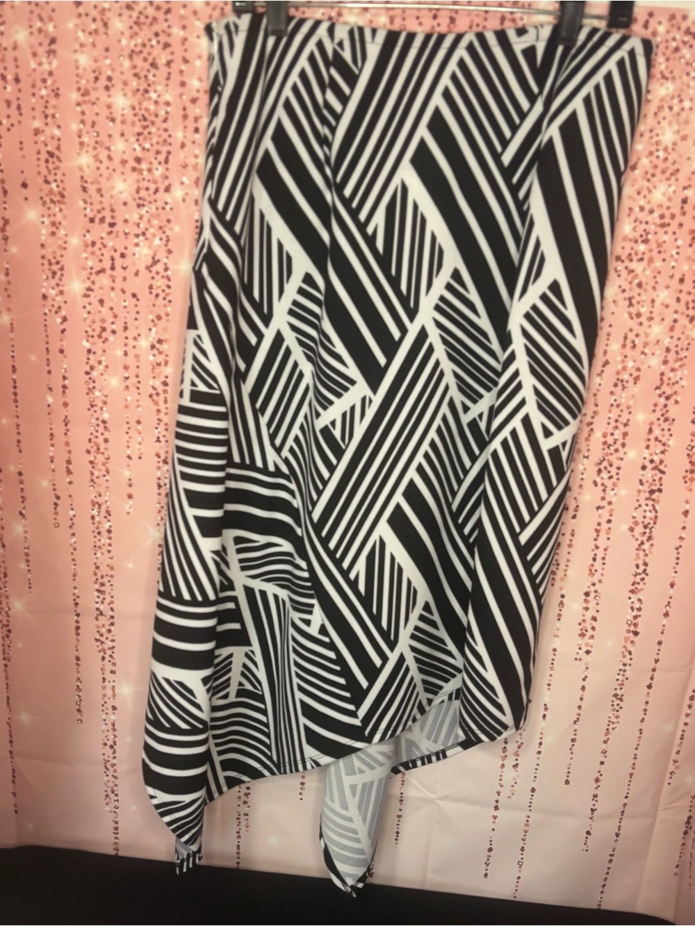 Ashley Stewart Black and White Asymmetrical Skirt